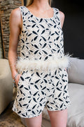 English Factory Crochet Feather Top