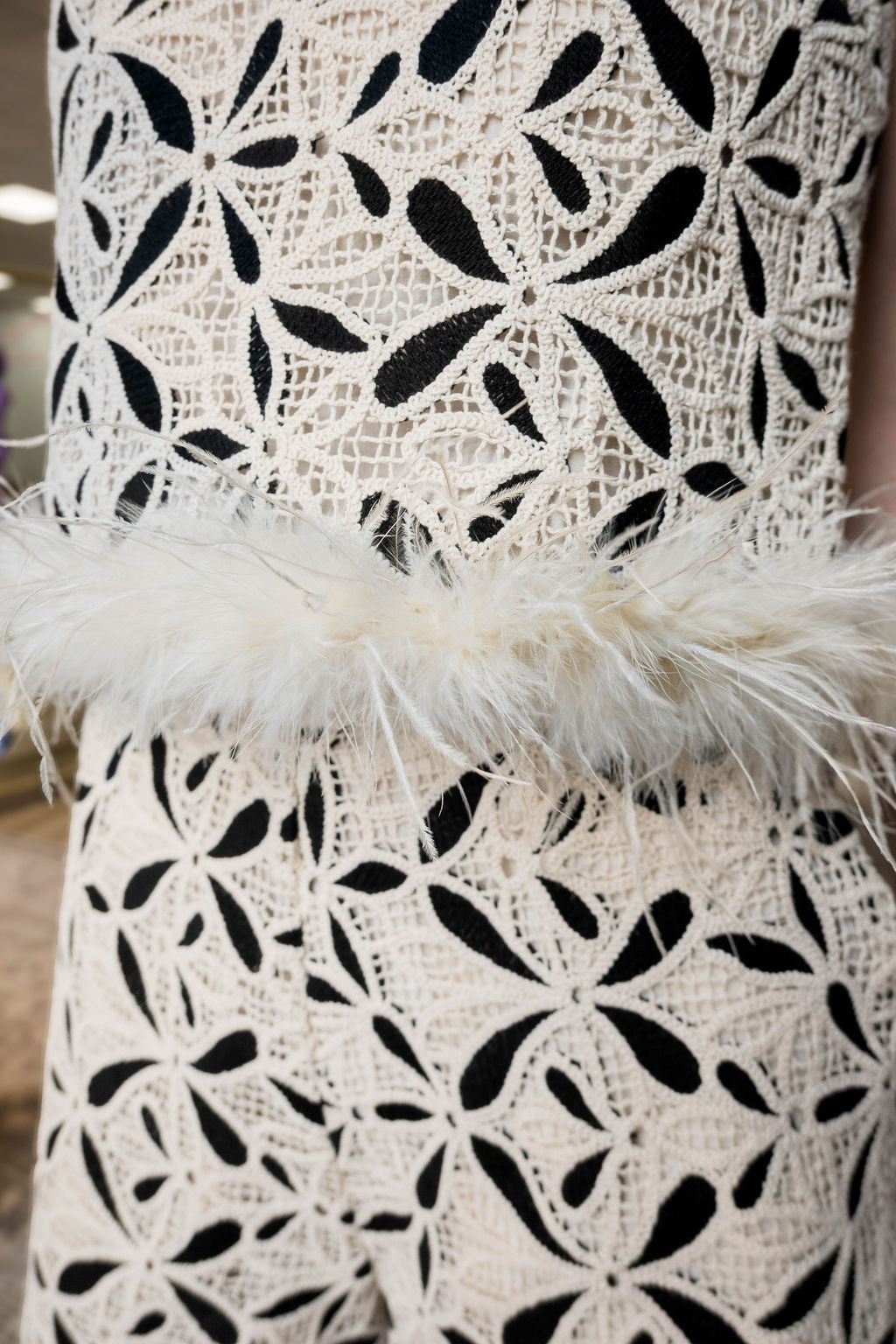 English Factory Crochet Feather Top