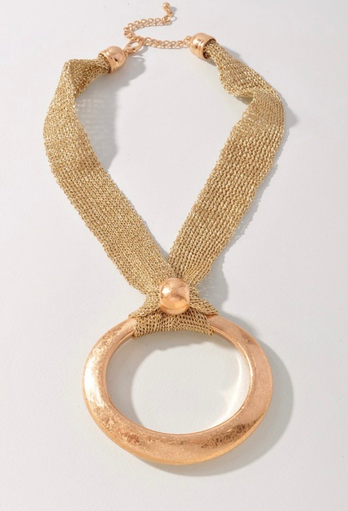 Circle Mesh Statement Necklace