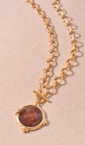 Brown Stone Toggle Necklace