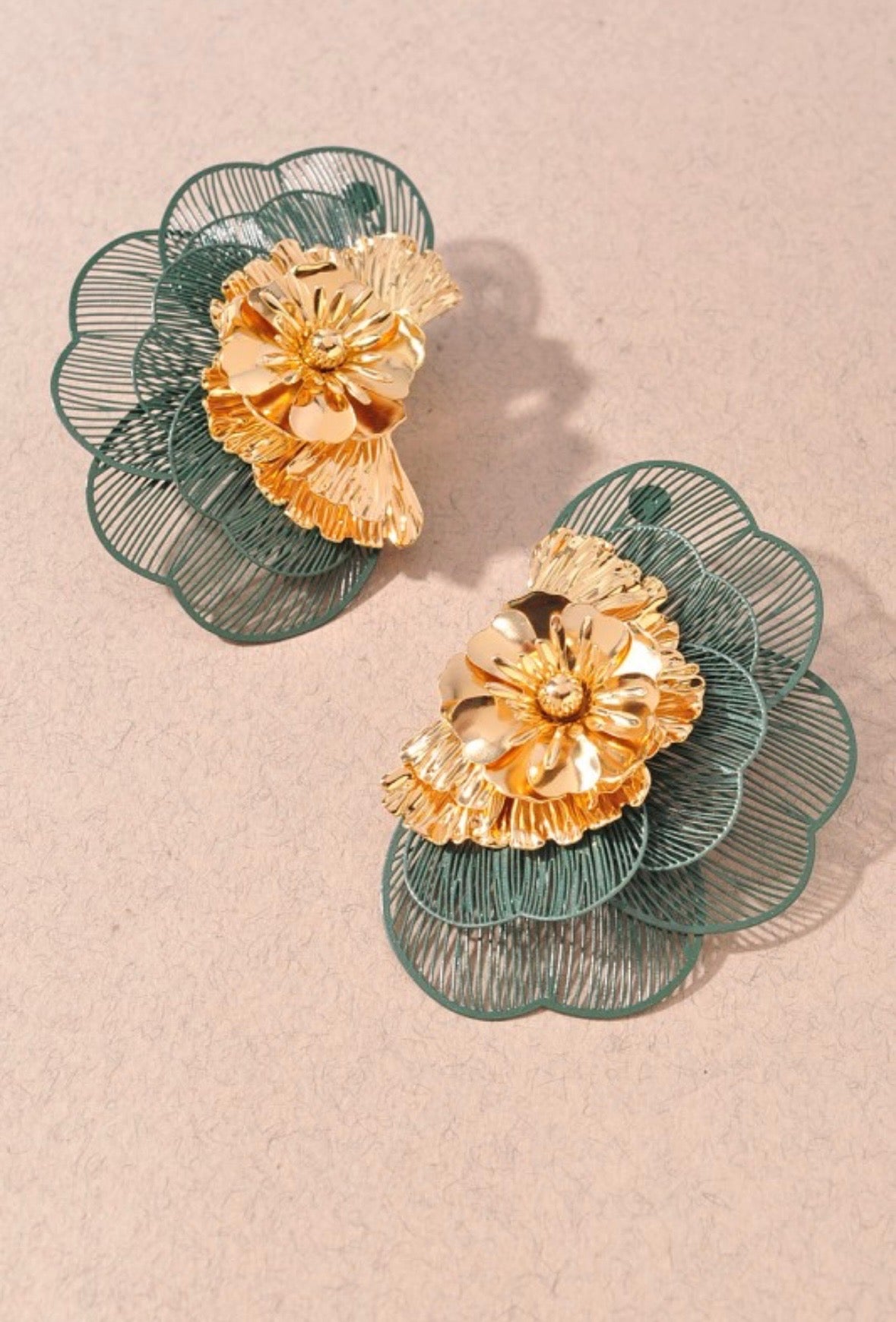 Layered Mesh Statement Earrings