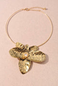 Metal Flower Collar Necklace